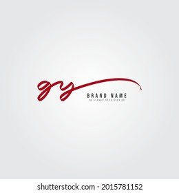 Initial Letter GY Logo - Hand Drawn Signature Logo