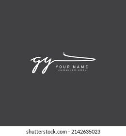 Initial Letter GY Logo - Handwritten Signature Logo