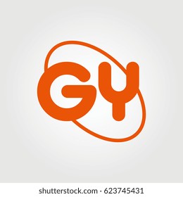 initial letter gy logo orange on white background