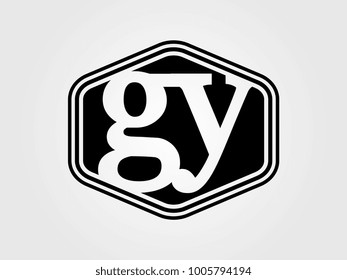 Initial letter gy lowercase logo minimalist black