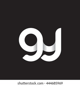 initial letter gy modern linked circle round lowercase logo white black