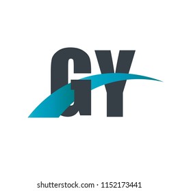 Initial Letter GY Overlapping Design Logo