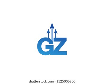 Initial Letter GZ Arrow Chart Finance Business