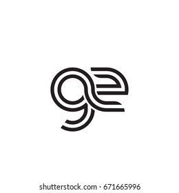 Initial letter gz, linked outline rounded lowercase, monogram black