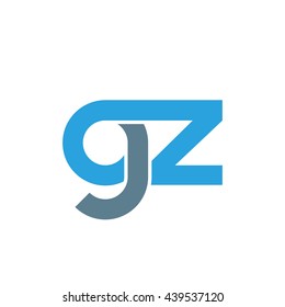 initial letter gz linked round lowercase logo blue