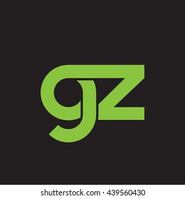 initial letter gz linked round lowercase logo green