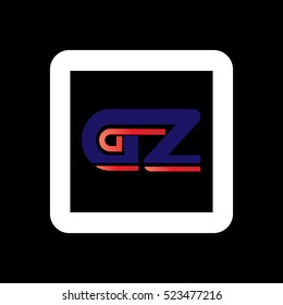 Initial Letter GZ Linked Rounded Circle Lowercase Logo dark Blue Orange