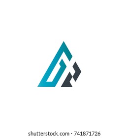 Initial Letter GZ Linked Triangle Design Logo