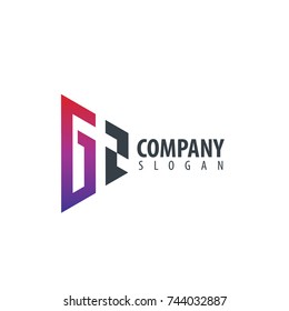 Initial Letter GZ Linked Triangle Design Logo