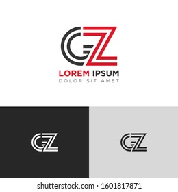 Initial Letter GZ linked uppercase overlap modern logo design template. Suitable for business, consulting group company