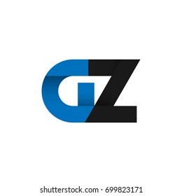 Initial letter GZ logo design concept in blue and black color
