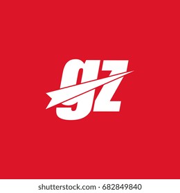 initial letter gz white logo in red background