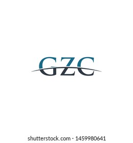 Initial letter GZC, overlapping movement swoosh horizon logo company design inspiration in blue and gray color vector