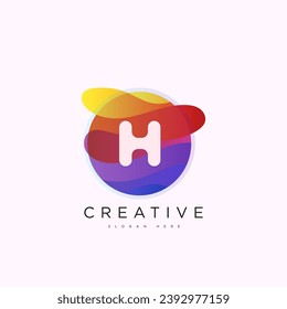 Initial letter H 3D logo template colorful circle sphere design for business and company identity