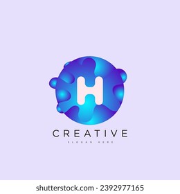 Letra inicial Plantilla de logotipo H 3D diseño de esferas de círculo colorido para identidad empresarial y de empresa