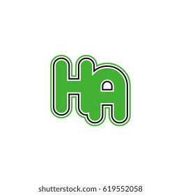 initial letter h and a. ha monogram outline logo