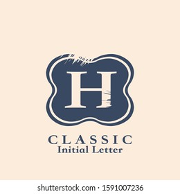 Initial Letter H abstract classic monograme vector design concept logo icon.