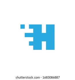 letra inicial h logotipo de concepto cuadrado abstracto