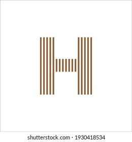 Anfangsbuchstabe h abstrakter vertikaler Zeilenlogo Vektorgrafik