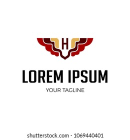 Initial Letter H Abstract Wings Logo Design Template. Can be adapt to Corporate identity, logo, icon, symbol and brand identity.