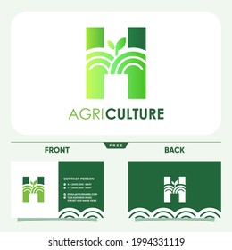 Initial Letter H Agriculture Logo Design Vector Graphic Icon Emblem Illustration