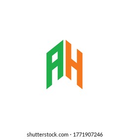 initial letter A and H, AH, HA logo, monogram line art style design template