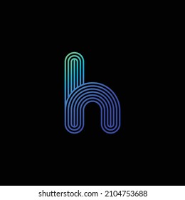 Initial letter H or alphabet H. Simple and modern vector logo design with blue and green colours