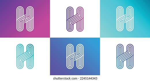 Initial letter H or alphabet H. Vector logo design