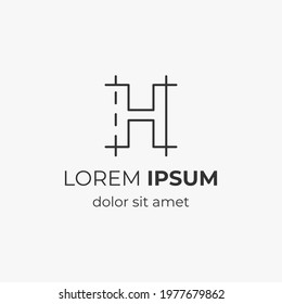 initial letter H with architecture element. logo for company