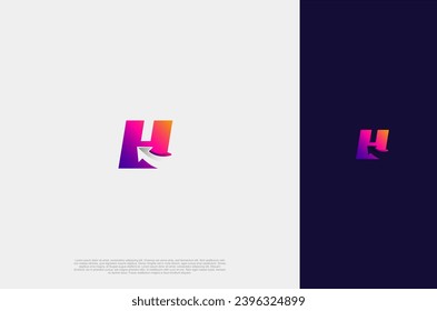 
Initial Letter H with Arrow logo. Dynamic movement. logistic. Vector Illustration design template