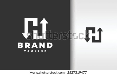 initial letter h arrow logo