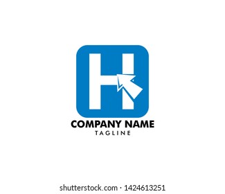 Initial letter H with arrow symbol logo vector illustration
