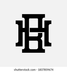 Letra inicial H, B, HB o BH solapadas, entrelazadas, logotipo monograma, color negro sobre fondo blanco