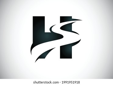 Initial Letter H with backspace S or pathway Logo design vector template, Graphic Alphabet Symbol for Corporate Business Identity