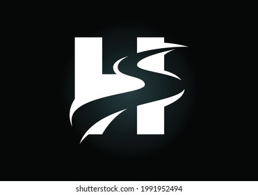 Initial Letter H with backspace S or pathway Logo design vector template, Graphic Alphabet Symbol for Corporate Business Identity