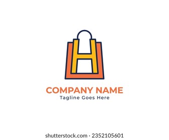 símbolo de signo del concepto del logotipo de la etiqueta H de la letra inicial Diseño del elemento. Comprar, comprar logotipo. Plantilla de ilustración de vector