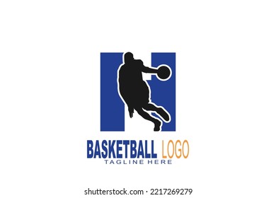 initial Letter H basketball logo