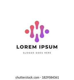 Design-Konzept für das Design des ersten Buchstaben H-Beat-Logos, Vektorgrafik