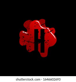 Initial Letter H with Blood Splatter Logo Design