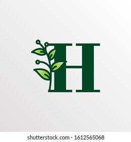 Initial Letter H Botanical Logo Design