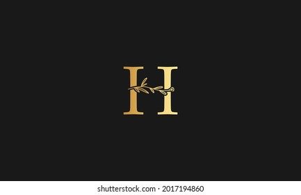Initial Letter H Botanical Nature Flower  integrated inside Vector Logo Template Design