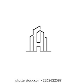 Initial letter H building logo design template element.
