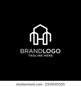 Initial letter H building logo design template element.	