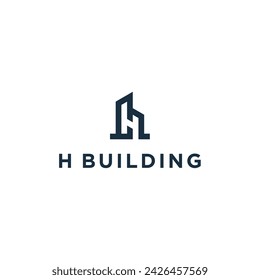 Initial Letter H with Building logo design vector illustration