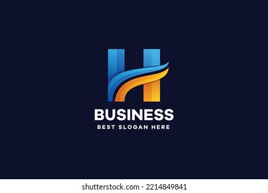 Letra inicial H Icono de logotipo de degradado de negocio