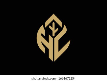 Anfangsbuchstaben H und C mit abstraktem Logo-Zeichen