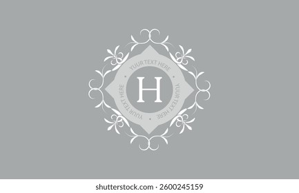 Initial letter H. Calligraphic monogram emblem. Luxury elegant logo design for cafes, hotels, businesses, restaurants, boutiques.
