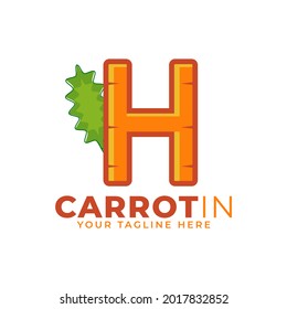 Initial Letter H Carrot Logo Design Vector. Designed for Web Site Design, Logo, App, UI