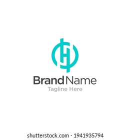 Initial letter H circle logo concept, vector logo template