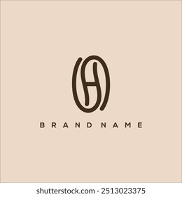 initial letter H coffee line art logo vector